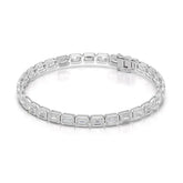 12 CT Emerald Cut Diamond Bezel Tennis Bracelet Jama Jewels