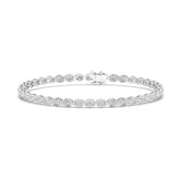 5.25 CT Oval Cut Diamond Bezel Tennis Bracelet White Gold