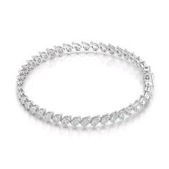 7.30 CT Pear Cut Diamond Bezel Tennis Bracelet White Gold