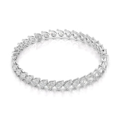 11.55 CT Pear Cut Diamond Bezel Tennis Bracelet White Gold