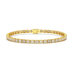 5 CT Emerald Cut Diamond Bezel Tennis Bracelet Jama Jewels
