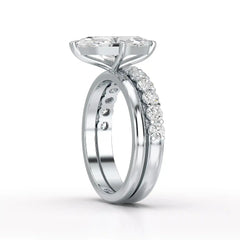 2.65 CT Marquise Cut Double Solitaire Ring with Side Diamonds Jama Jewels