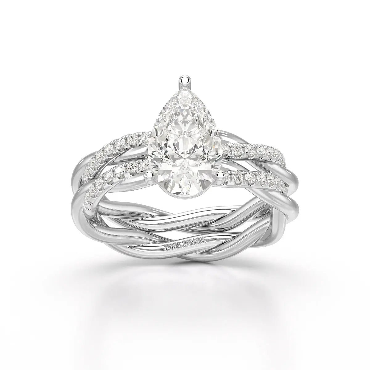 2.2 CT Pear Shape Lab Diamond Ring Jama Jewels