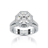 3.35 CT Octagonal Halo Lab Diamond Ring