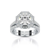 3.35 CT Octagonal Halo Lab Diamond Ring Jama Jewels
