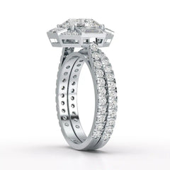 3.35 CT Octagonal Halo Lab Diamond Ring Jama Jewels