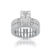8.70 CT Classic Radiant Cut Diamond Twin Ring Jama Jewels