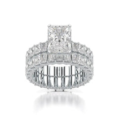 8.70 CT Classic Radiant Cut Diamond Twin Ring Jama Jewels