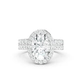 3.05 CT Oval Cut Twin Ring with Round Diamonds
