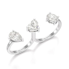 Two Finger Fancy Shape Lab Diamond Ring Jama Jewels