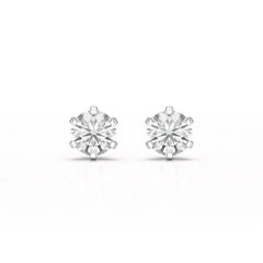 Simple Stud 0.87 CT Round Lab Diamond Earrings - Jama Jewels
