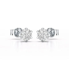 Simple Stud 0.87 CT Round Lab Diamond Earrings - Jama Jewels