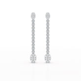 0.89 CT Lab Diamond Dangle Drop Wedding Earrings - Jama Jewels