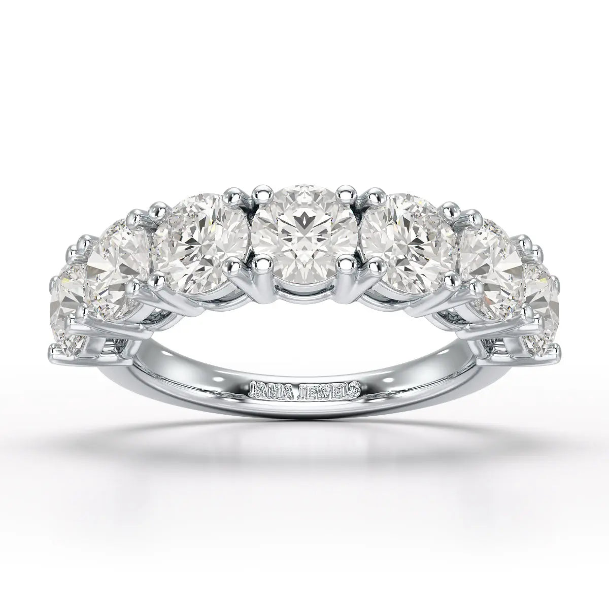 3.6 CT Half Classic Round Lab Diamonds Engagement Ring - Jama Jewels