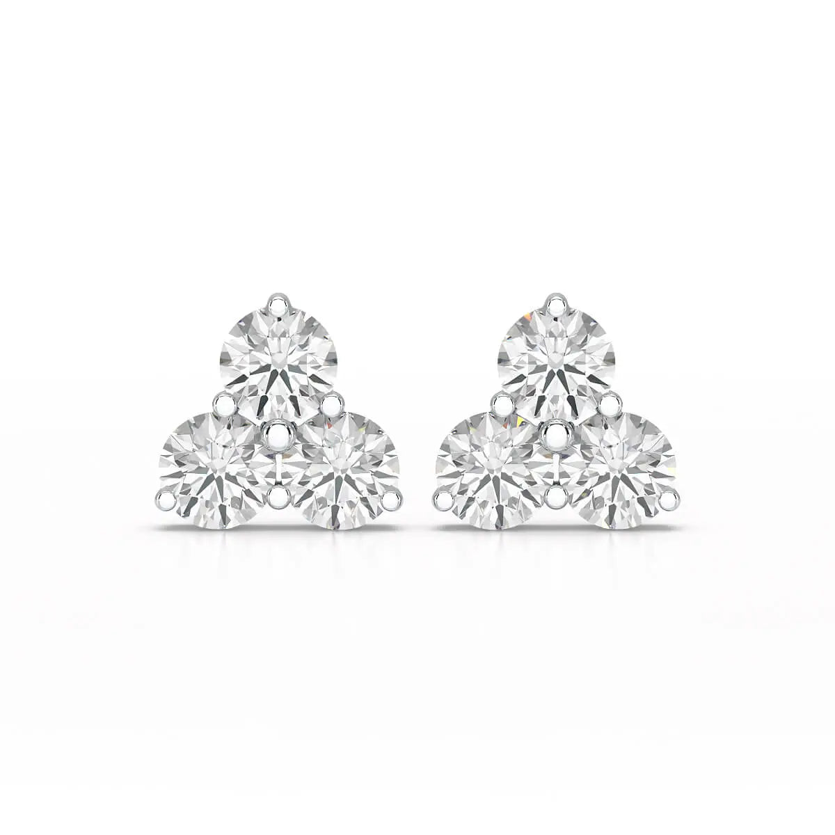 2 CT Three Stone Round Lab Diamond Earring