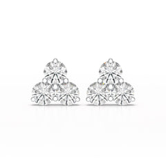 2 CT Three Stone Round Lab Diamond Earring
