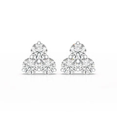 2 CT Three Stone Round Lab Diamond Earring