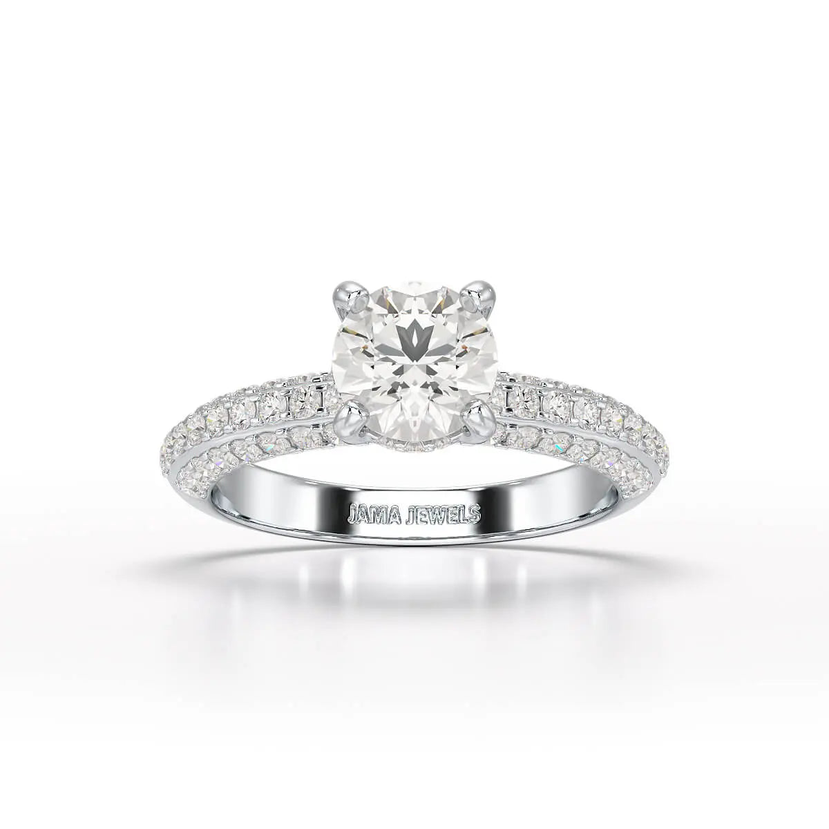 Classic Round Cut 1.77 CT Lab Diamond Ring Jama Jewels