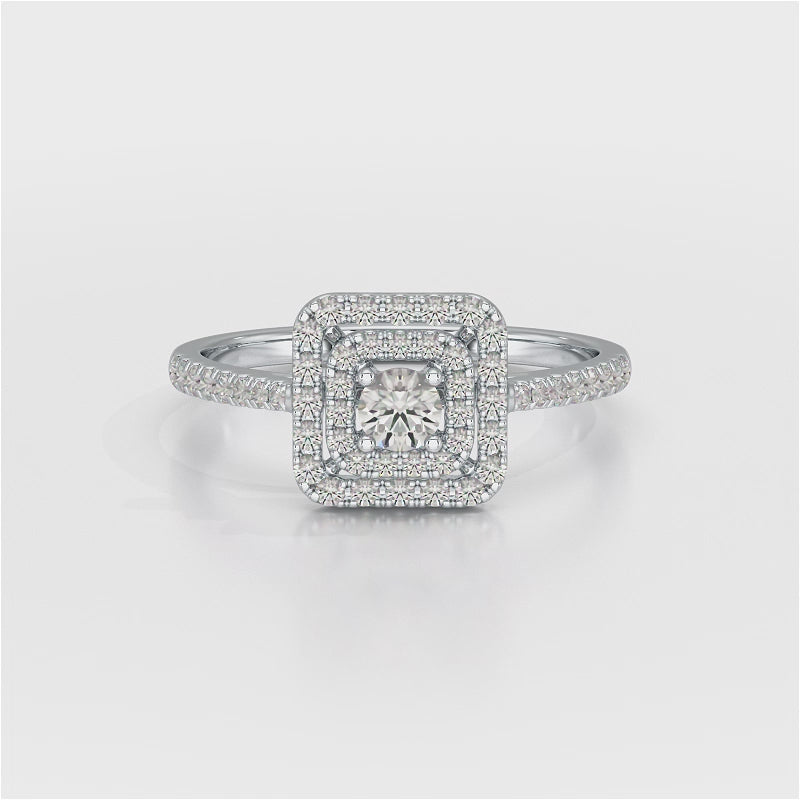 0.49 Carat Lab Diamond Round Cluster Ring