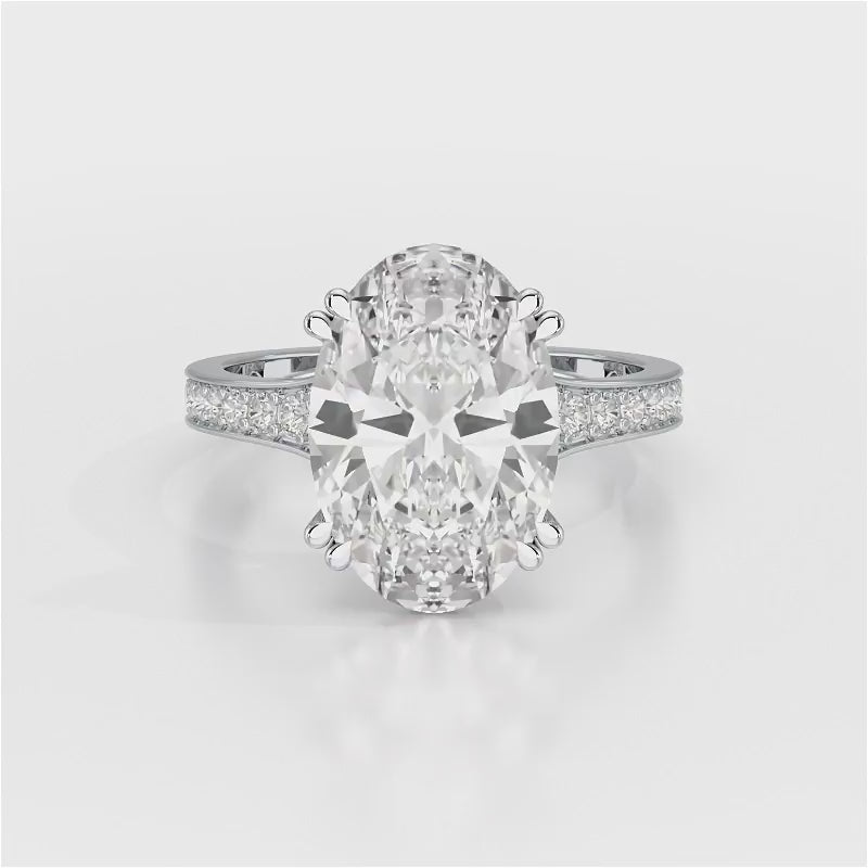 5.9 CT Oval Cut Solitaire Lab Diamond Ring