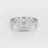 1.8 CT Emerald Cut Halo Lab Diamond Ring