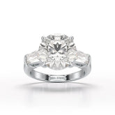 6.56 CT Three Stone Lab Diamond Ring - Jama Jewels