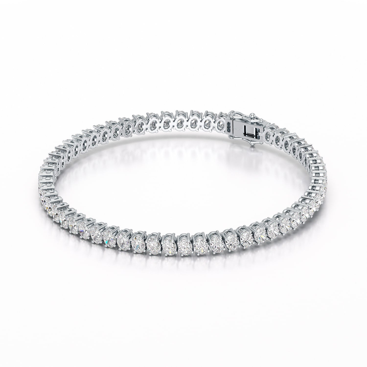 0.15 CT Oval Lab Grown Diamond Tennis Bracelet