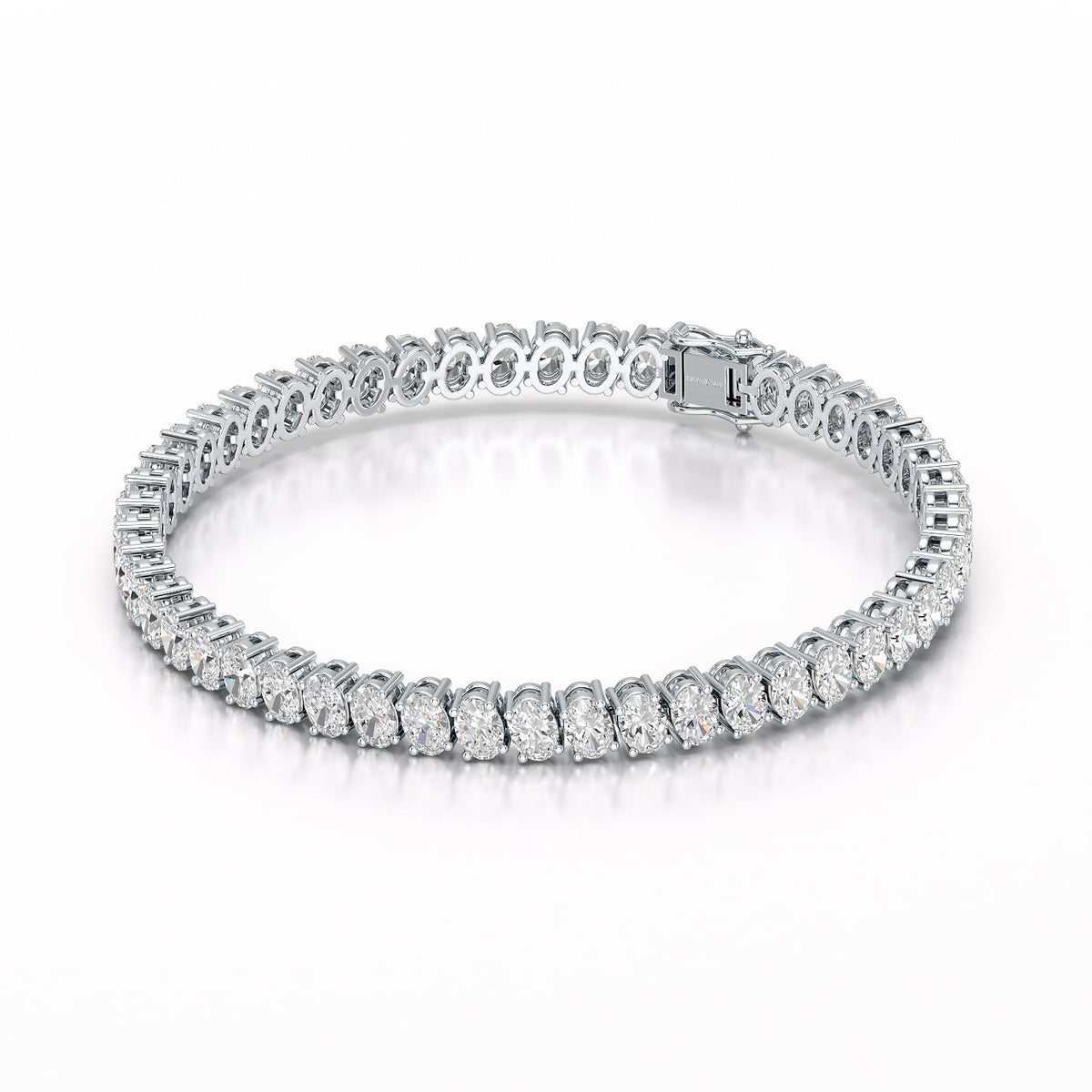 10.73 CT Oval Lab Grown Diamond Tennis Bracelet