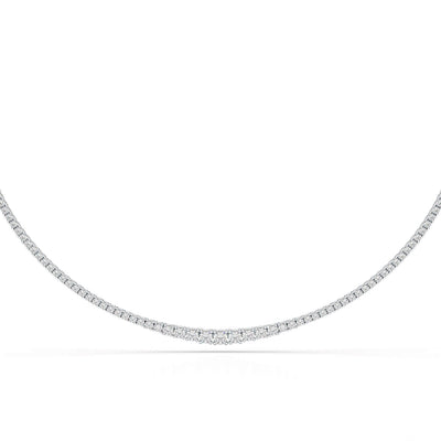White Gold 6.35 CT Riviere Necklace