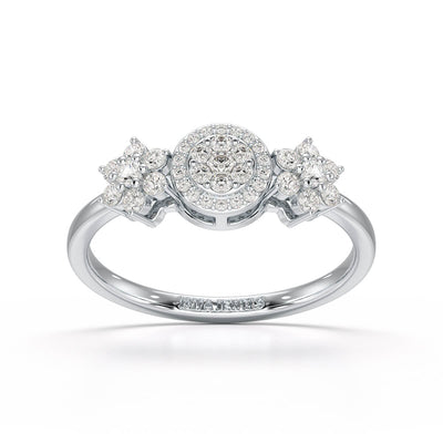 0.35 CT Round Cut Lab Diamond Engagement Ring