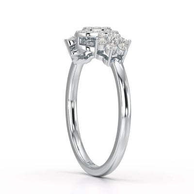 0.35 CT Round Cut Lab Diamond Engagement Ring