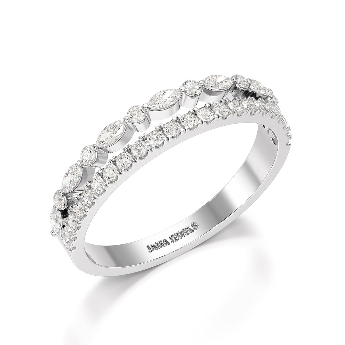 0.43 CT Lab Diamond Half Eternity Ring