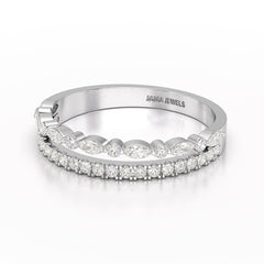 0.43 CT Lab Diamond Half Eternity Ring