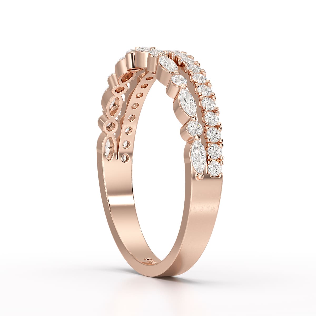 0.43 CT Lab Diamond Half Eternity Ring