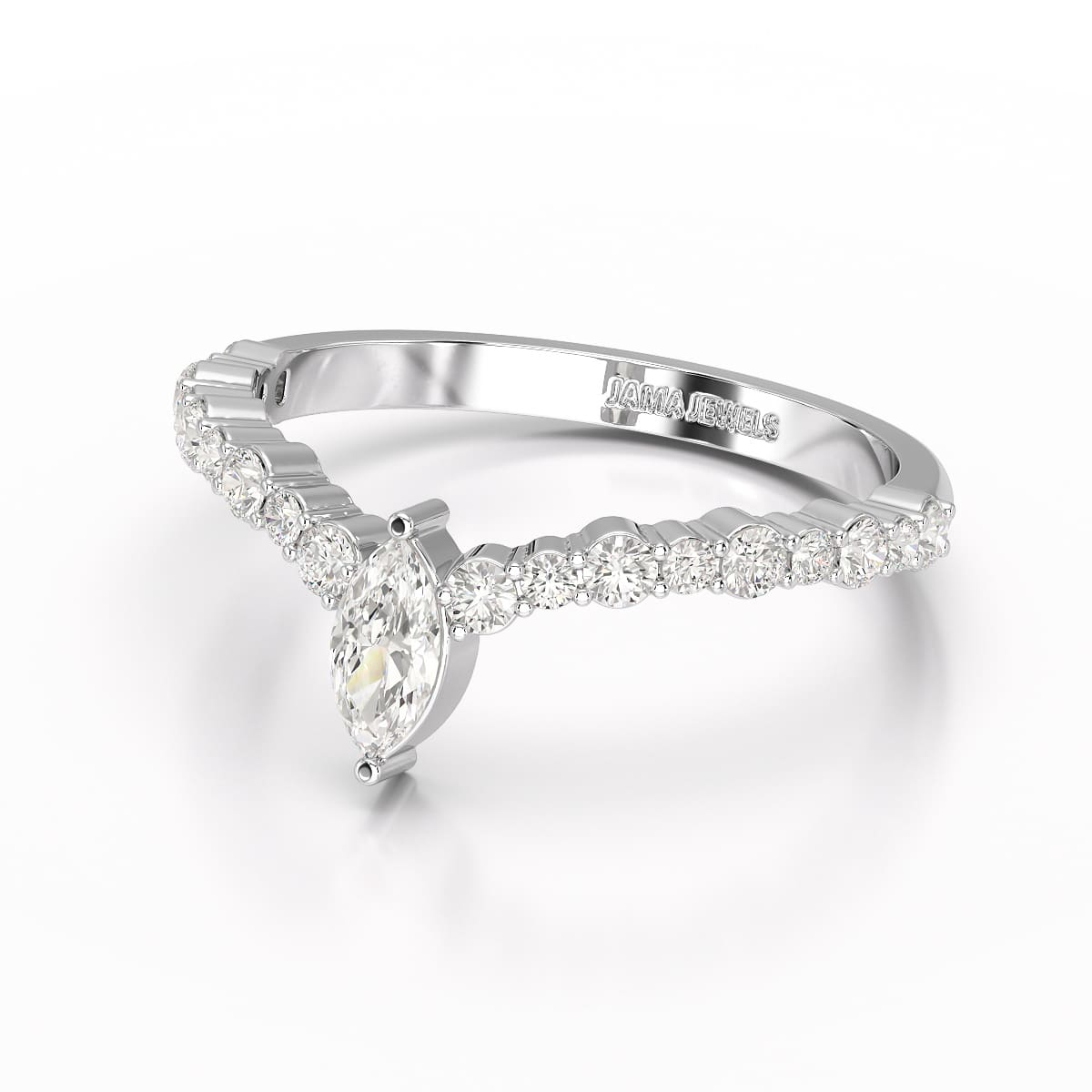 0.44 CT Marquise Cut Lab Diamond Ring