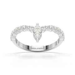 0.44 CT Marquise Cut Lab Diamond Ring