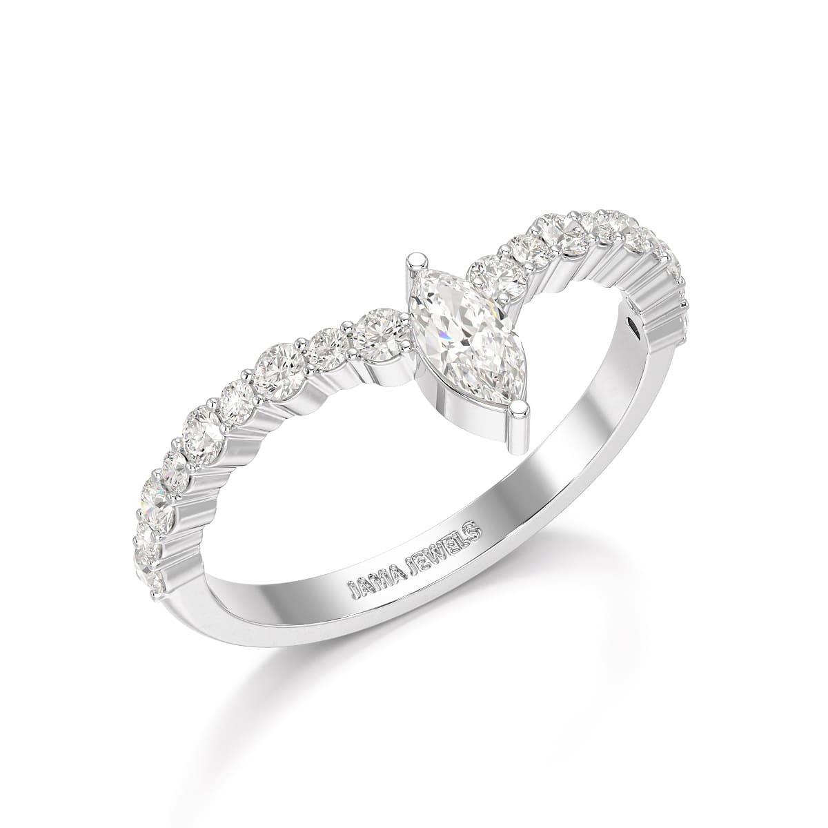 0.44 CT Marquise Cut Lab Diamond Ring