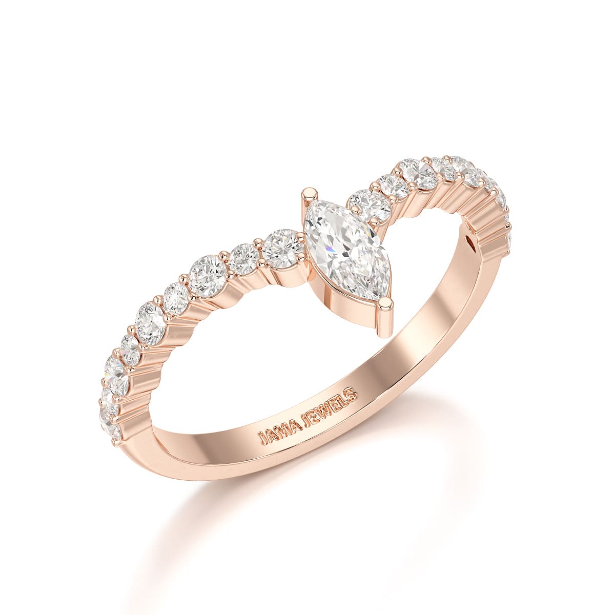 0.44 CT Marquise Cut Lab Diamond Ring