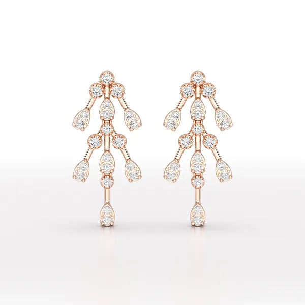 0.46 CT Lab Diamond Dangle Earring - Jama Jewels 