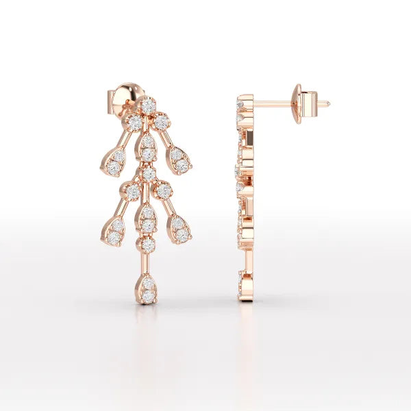 0.46 CT Lab Diamond Dangle Earring - Jama Jewels 