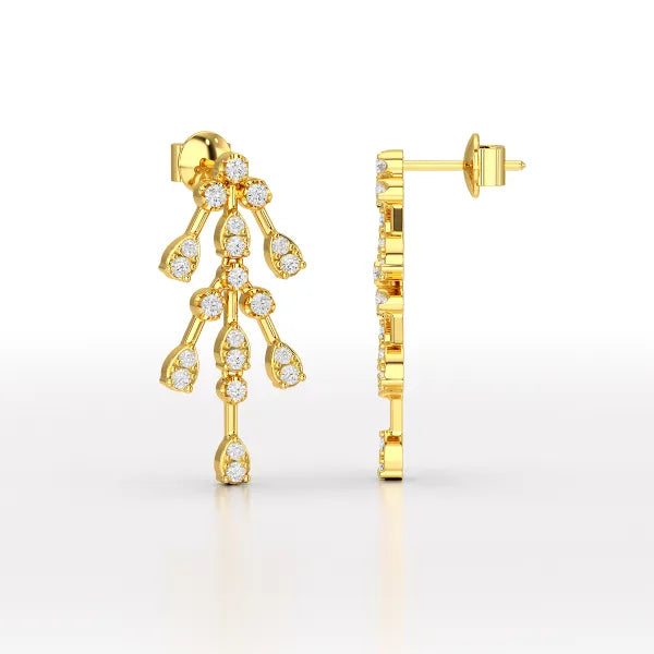 0.46 CT Lab Diamond Dangle Earring - Jama Jewels 