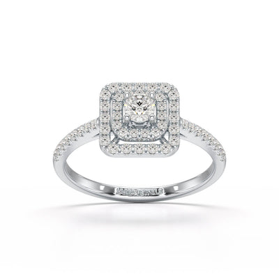 0.49 Carat Lab Diamond Round Cluster Ring