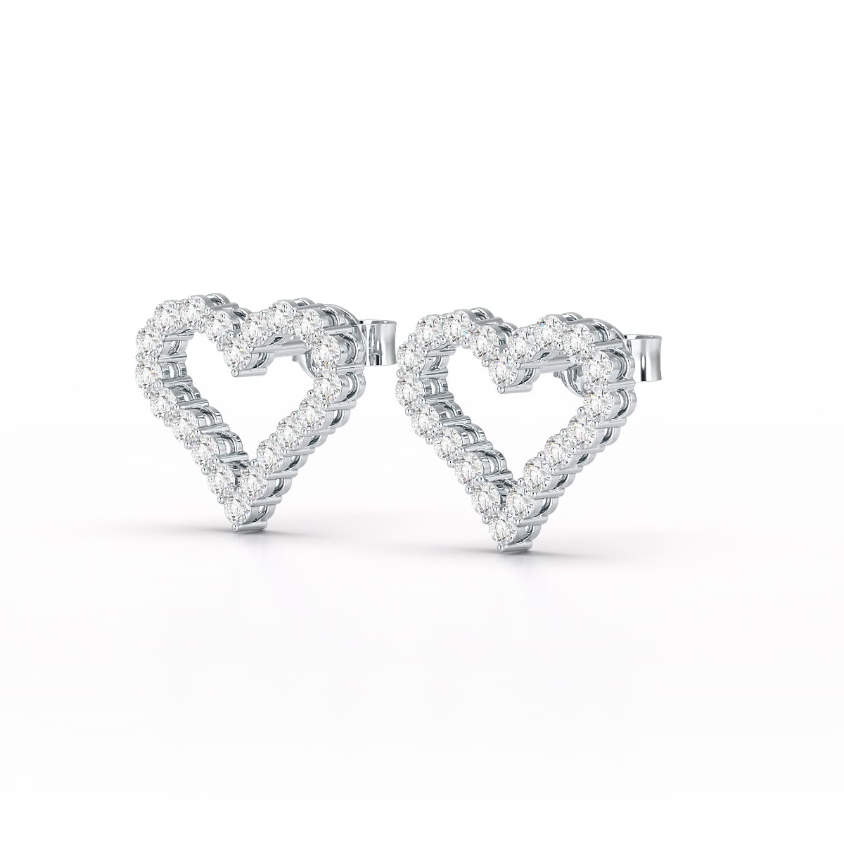 0.56 CT Heart Shaped Lab Diamond Stud Earrings