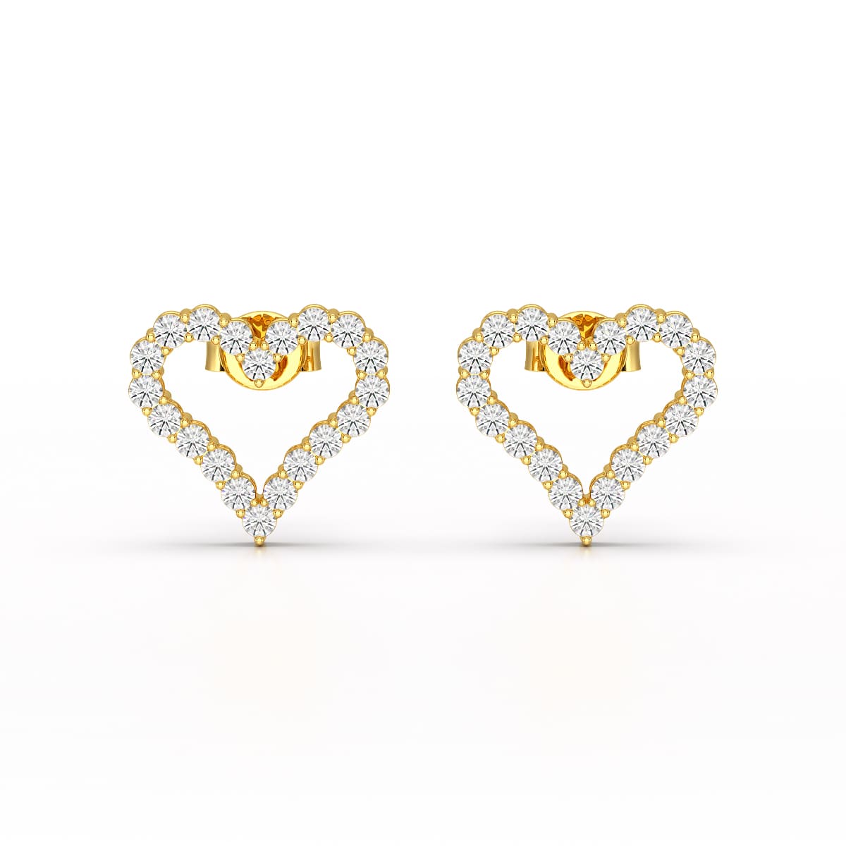 0.56 CT Heart Shaped Lab Diamond Stud Earrings