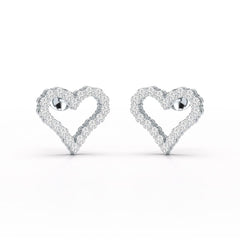 0.56 CT Heart Shaped Lab Diamond Stud Earrings