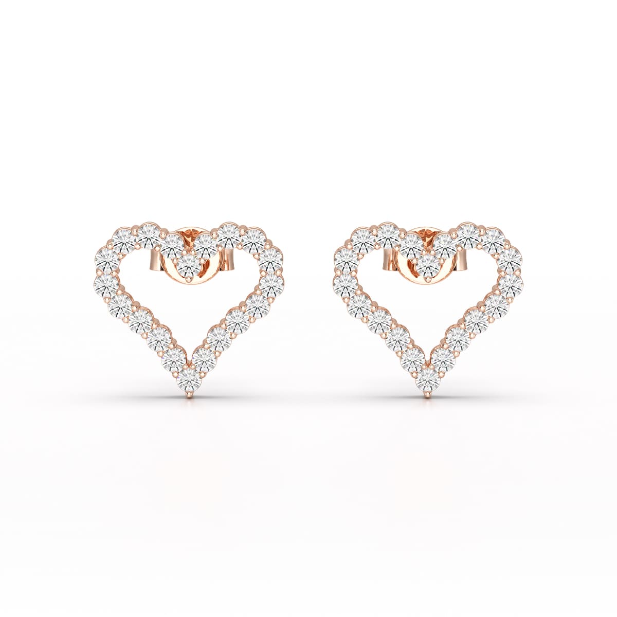 0.56 CT Heart Shaped Lab Diamond Stud Earrings