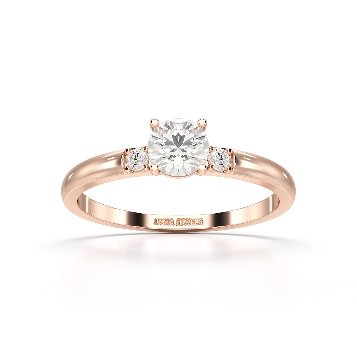 0.57 CT Lab Diamond Simple Three Stone Ring