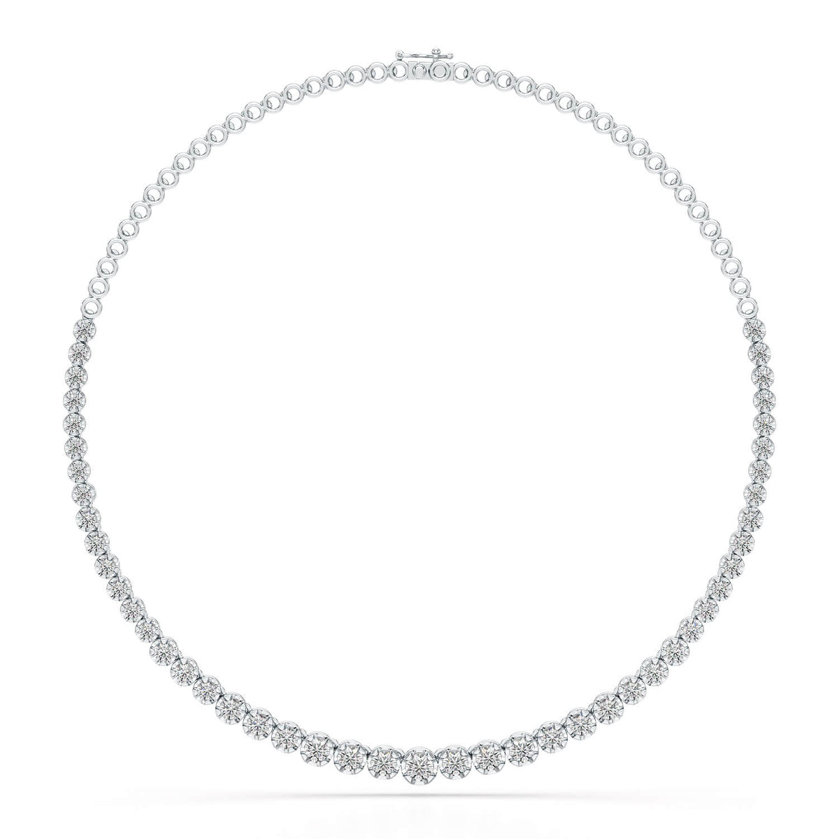 7.6 Carat Lab Diamond Round Riviere Necklace