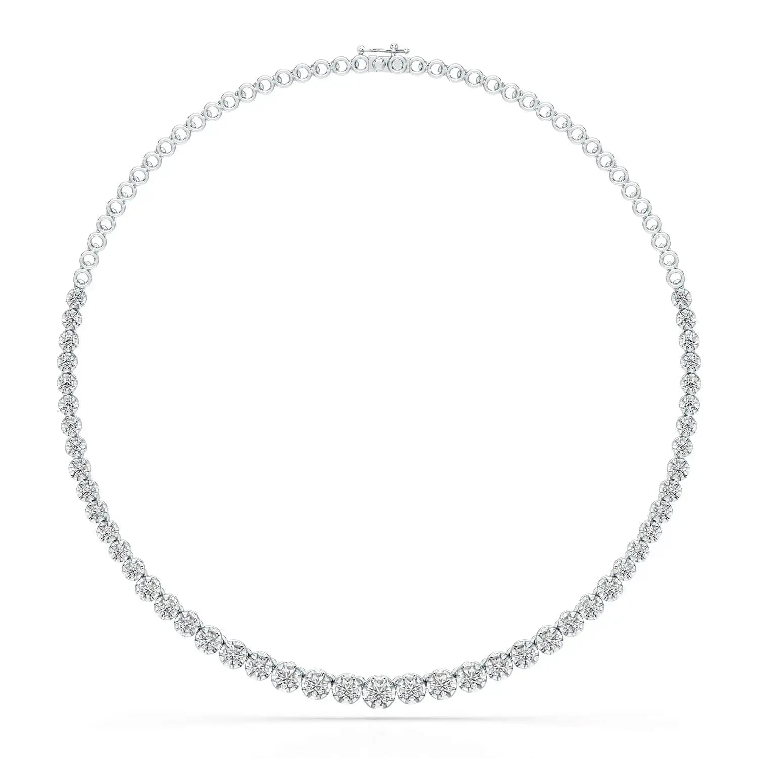 7.6 Carat Lab Diamond Round Riviere Necklace