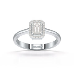 0.6 CT Simple Emerald Cut Lab Diamond Ring